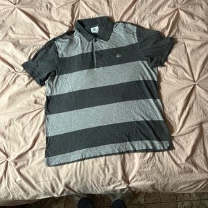 Lacoste gray striped polo shirt